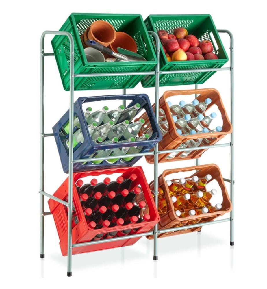 Rack porte casiers 6 emplacements - gris