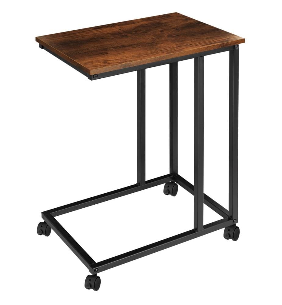 Table dappoint LUTON 48x35x70 cm - Bois foncé industriel, rustique