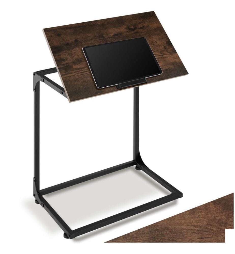 Table dappoint Ruston 55x35x66,5 cm - Bois foncé industriel, rustique