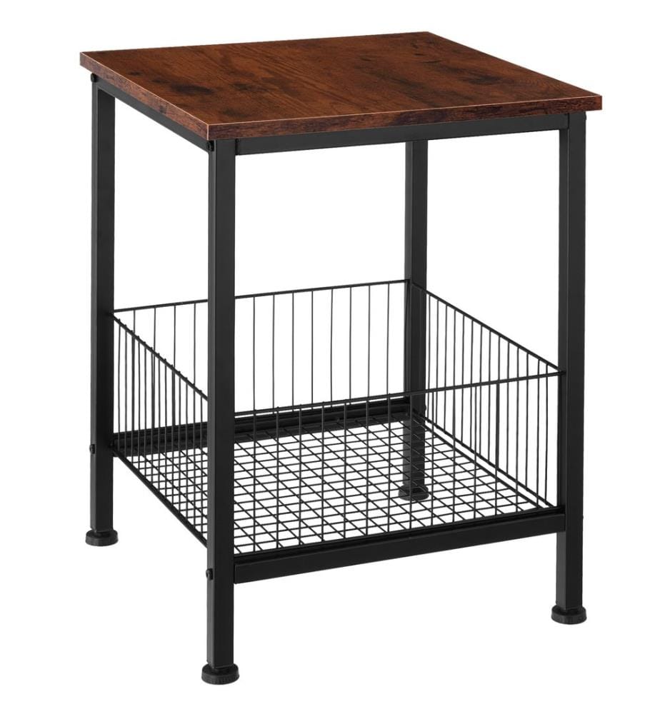 Table dappoint Grimsby 40x40x55,5 cm - Bois foncé industriel, rustique