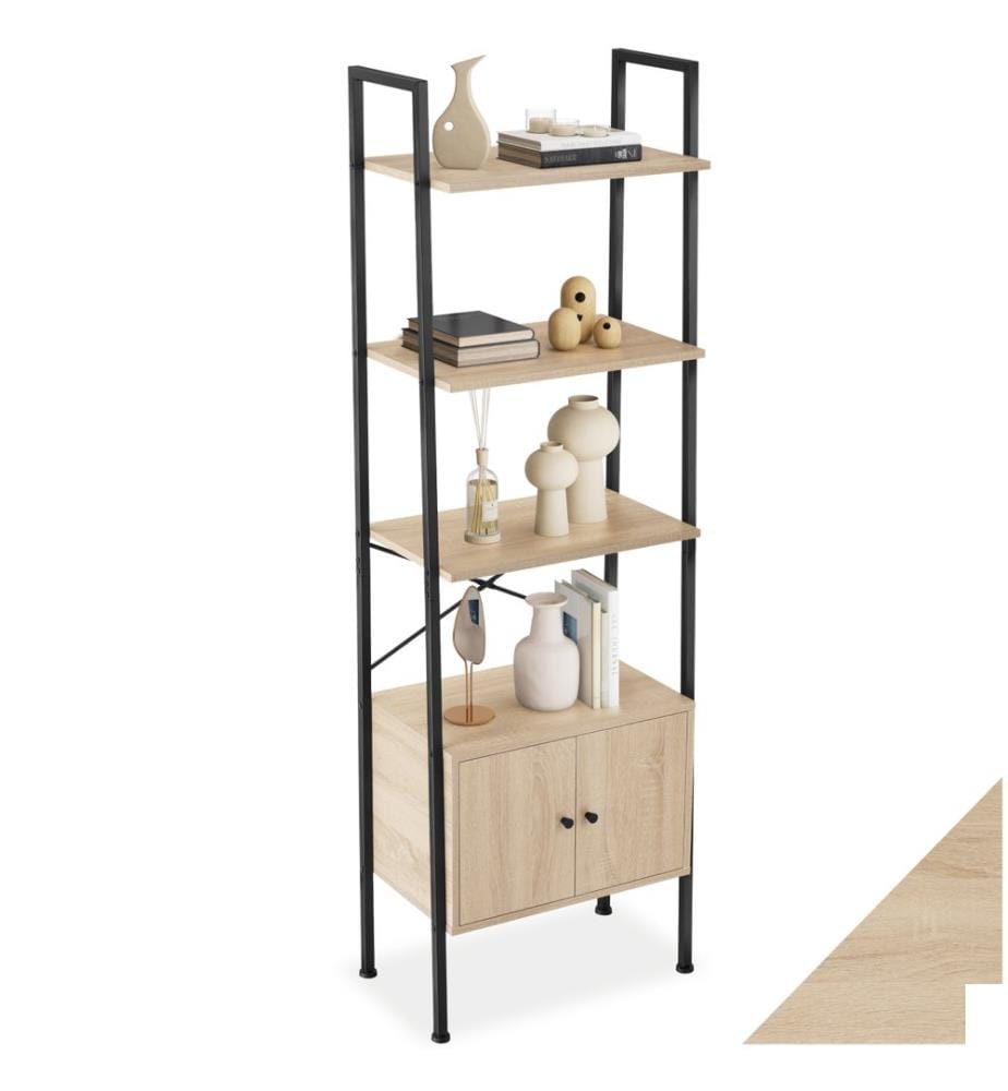 Etagère échelle Brentwood 57,5x34x173 cm - Bois clair industriel, Chêne Sonoma