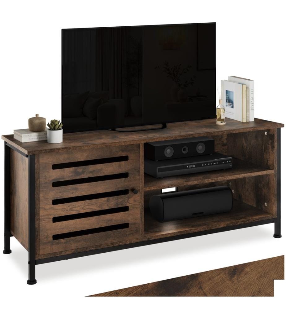 Meuble pour téléviseur Galway 110x41,5x50,5 cm - Bois foncé industriel, rustique