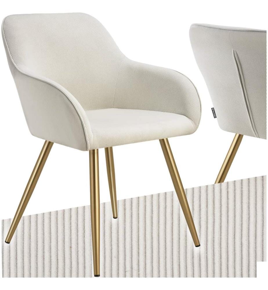 Chaise Marilyn, aspect corde, rembourrée - crèmeor, par pièce