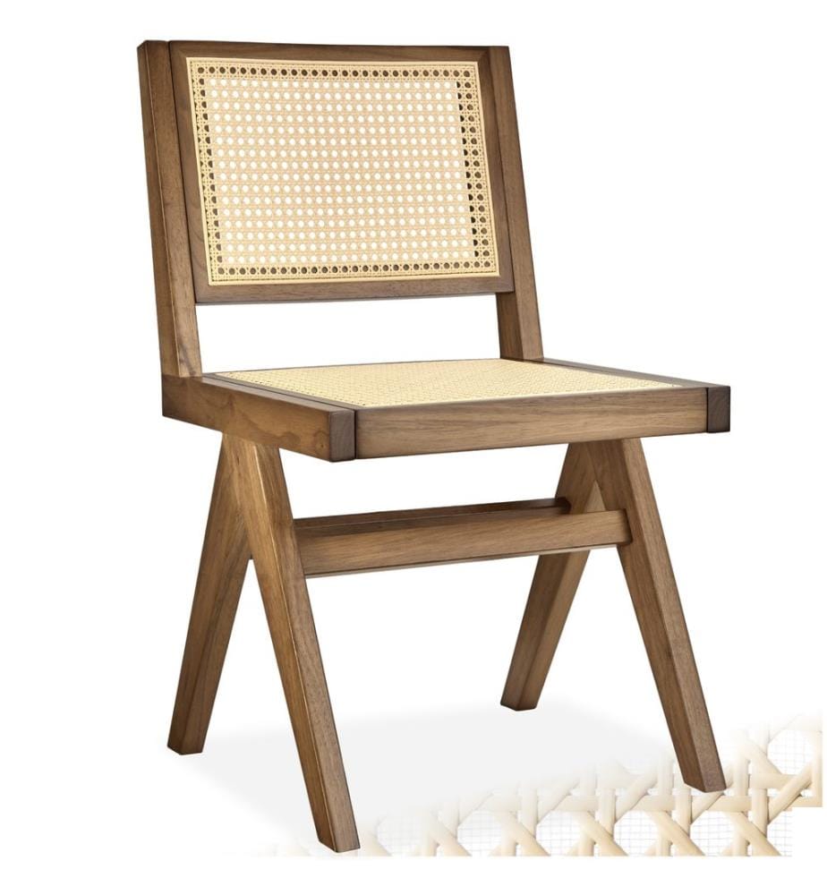 Chaise en bois LISSY avec cannage viennois au style bohème - Chêne clair, par pièce
