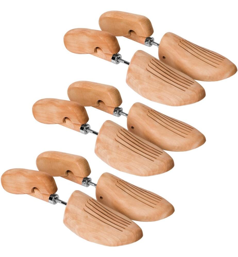 3 paires d'embauchoirs pleins en bois - 46-48