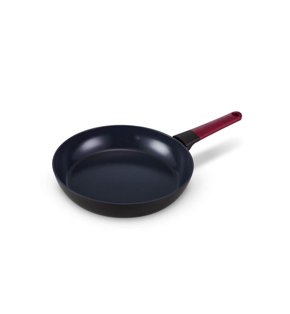 Tasty+ Poêle à frire recyclée sans papier, 28 cm, antiadhésive - Rouge aubergine
