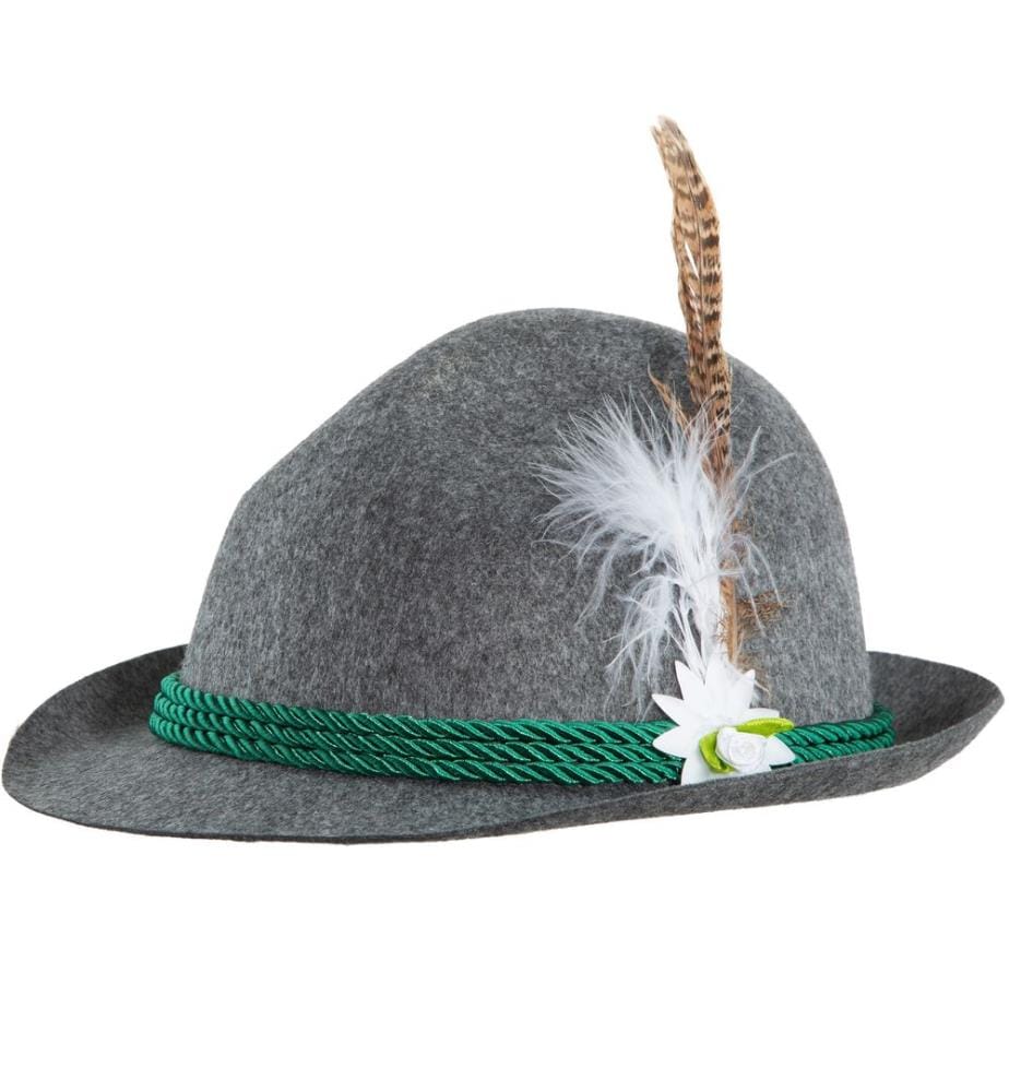 Chapeau traditionnel gris avec edelweiss