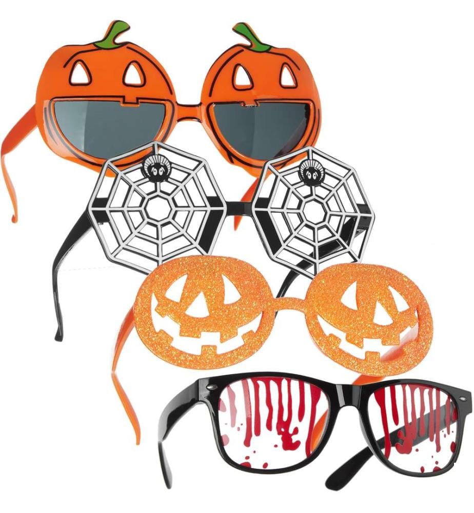Set de 4 paires de lunettes d'Halloween