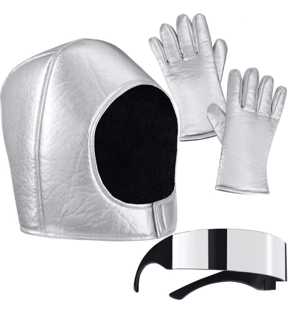 Costume unisexe casque d'astronaute avec lunettes et gants