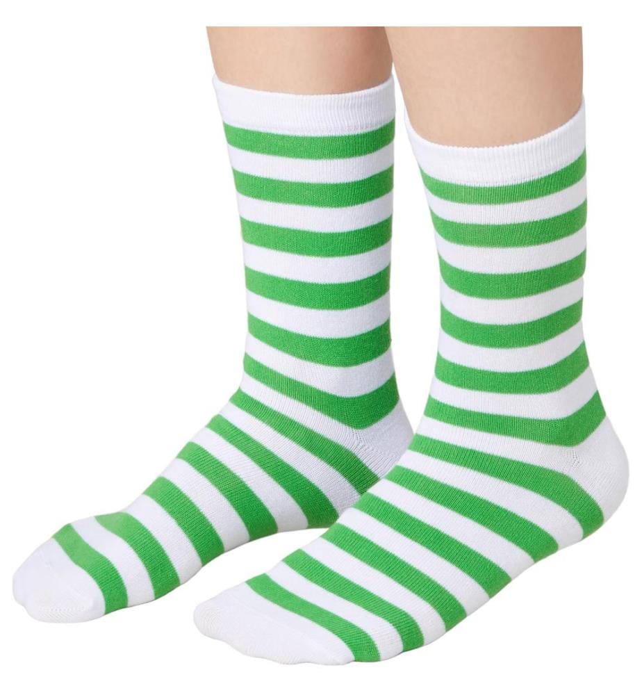 Chaussettes de Noël rayées blanc-vert
