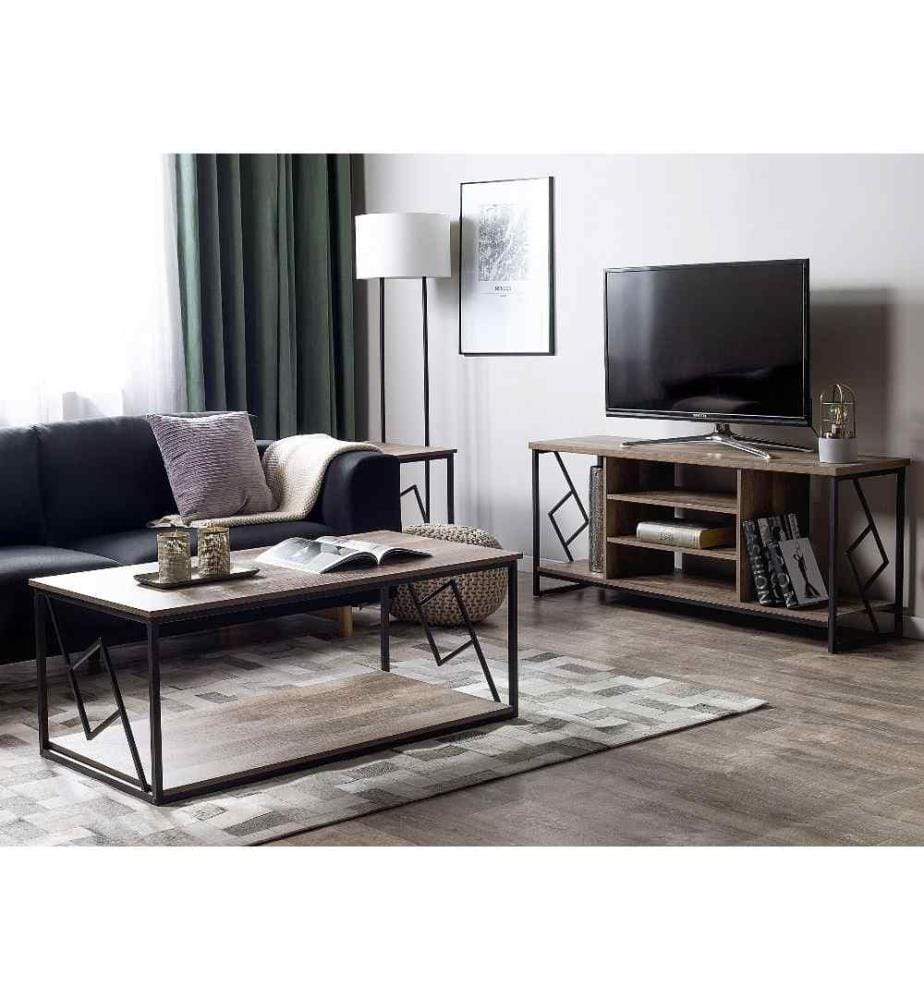 Meuble TV FORRES Marron/noir