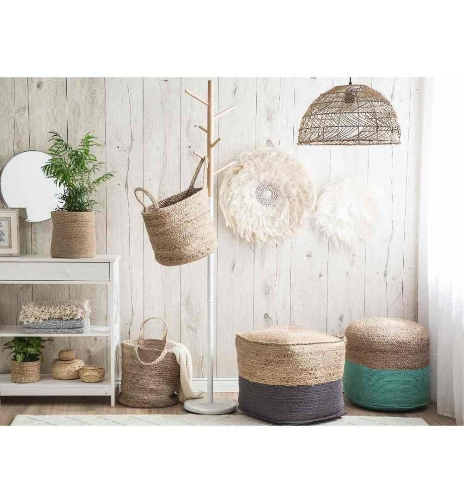 Pouf KIRAMA Jute Gris foncé