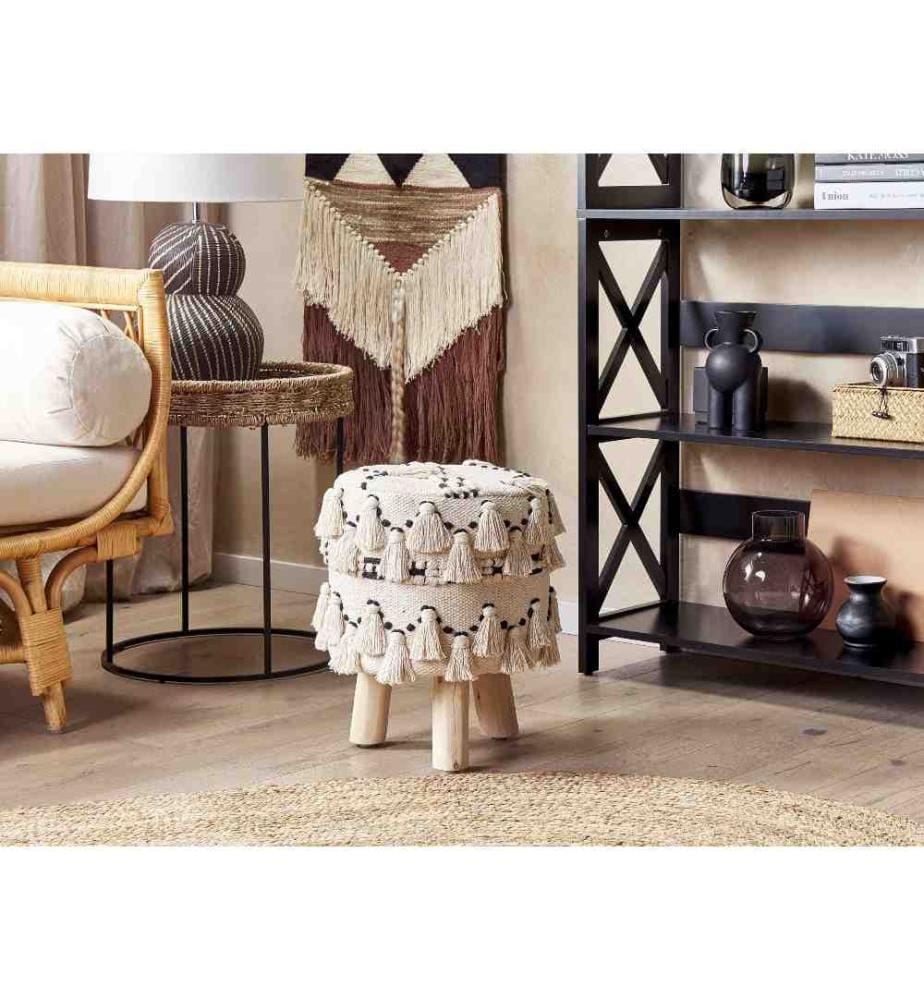 Repose-pied THONDI Coton Beige