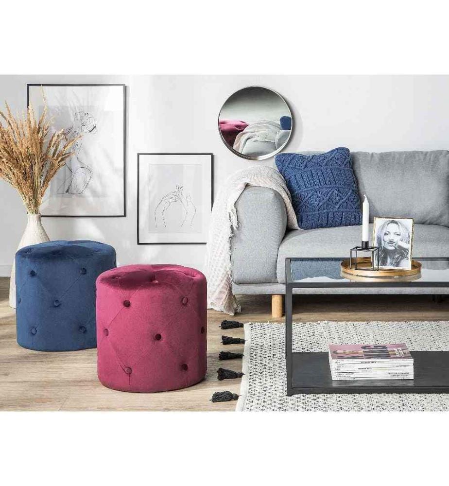 Pouf COROLLA Velours Corail
