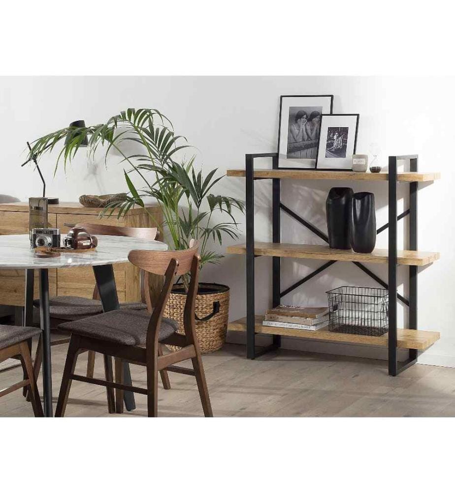 Étagère à 3 niveaux TIMBER 111 cm Marron clair