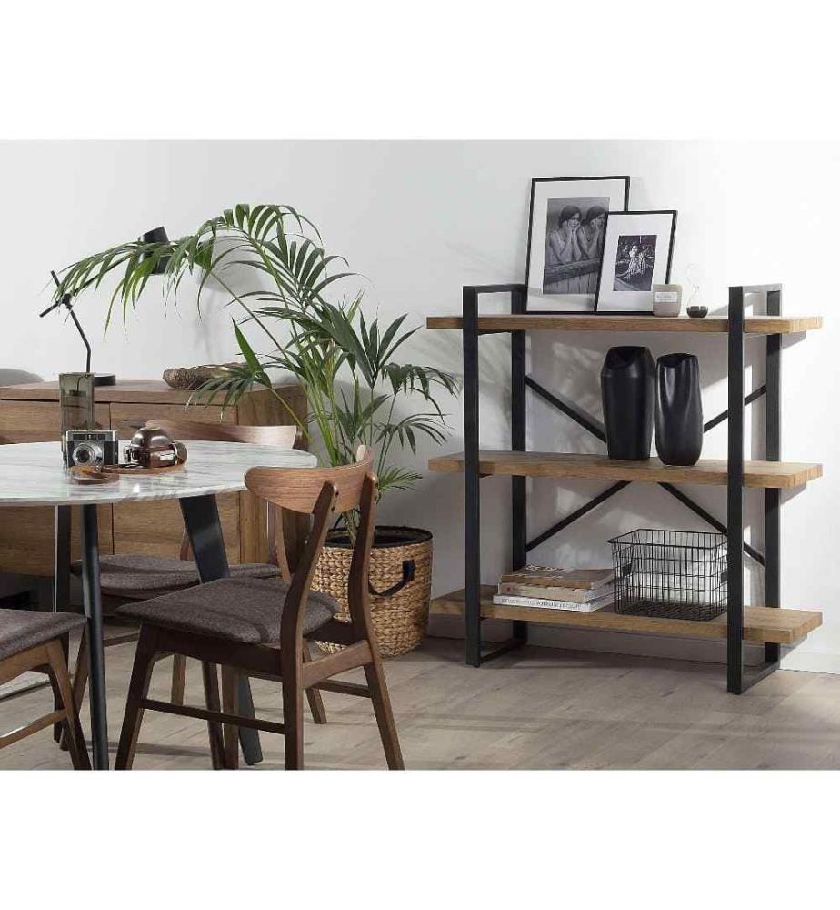 Étagère à 3 niveaux TIMBER 111 cm Marron foncé