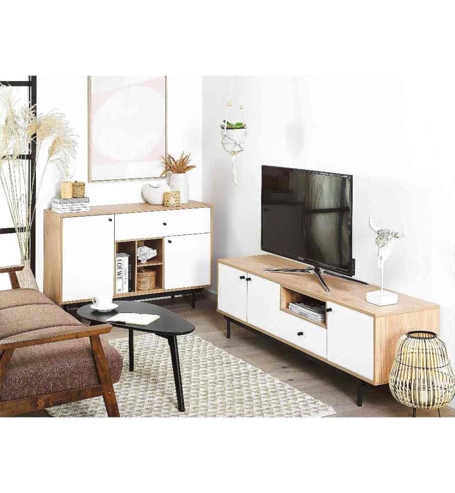 Meuble TV ITACA Marron/blanc