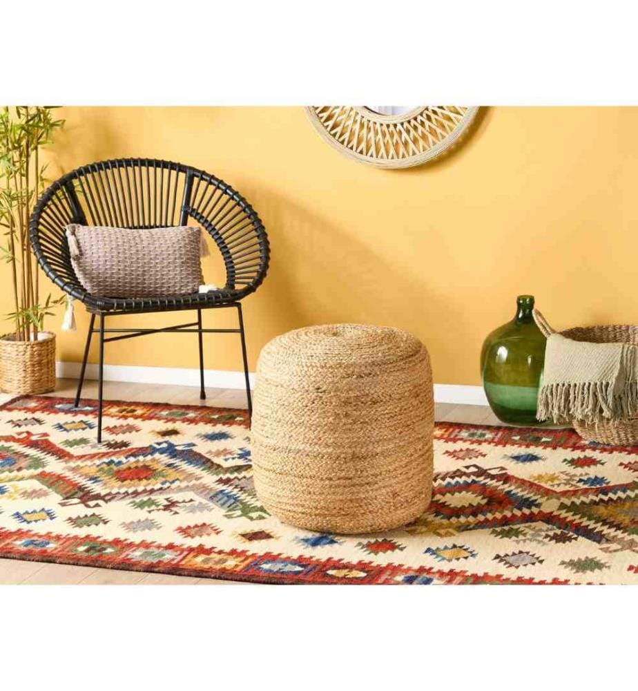 Pouf DALAMA Jute Beige sable