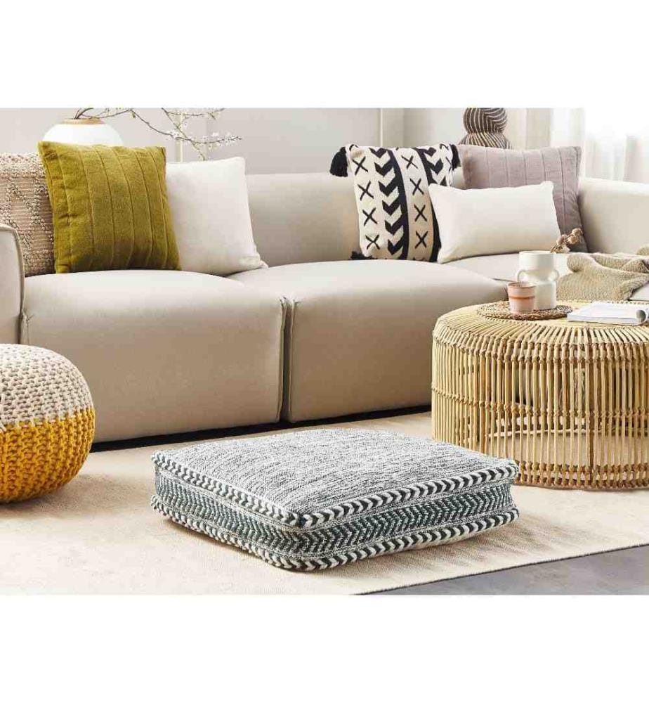 Pouf BIRCH Coton Vert foncé
