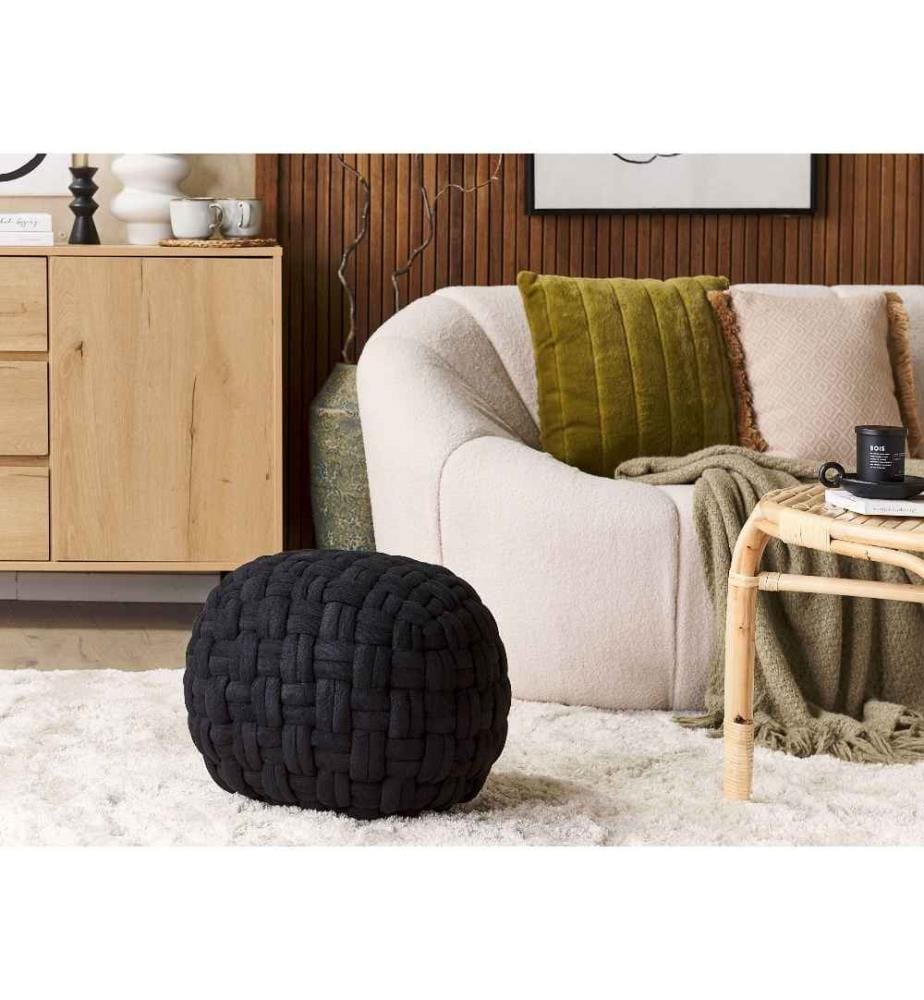 Pouf HOPA Velours Noir