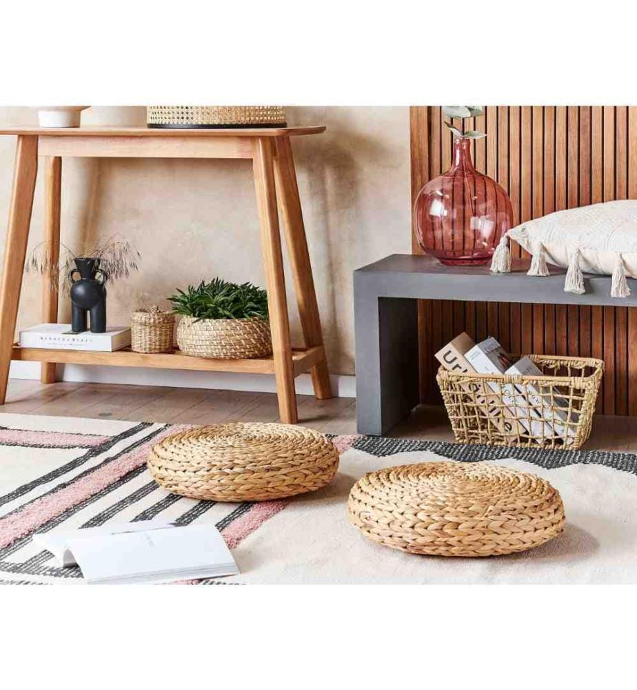 Pouf WAHOO Fibre de jacinthe d'eau Beige