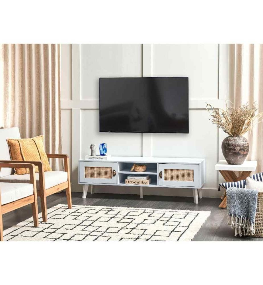 Meuble TV PARTON Blanc cassé
