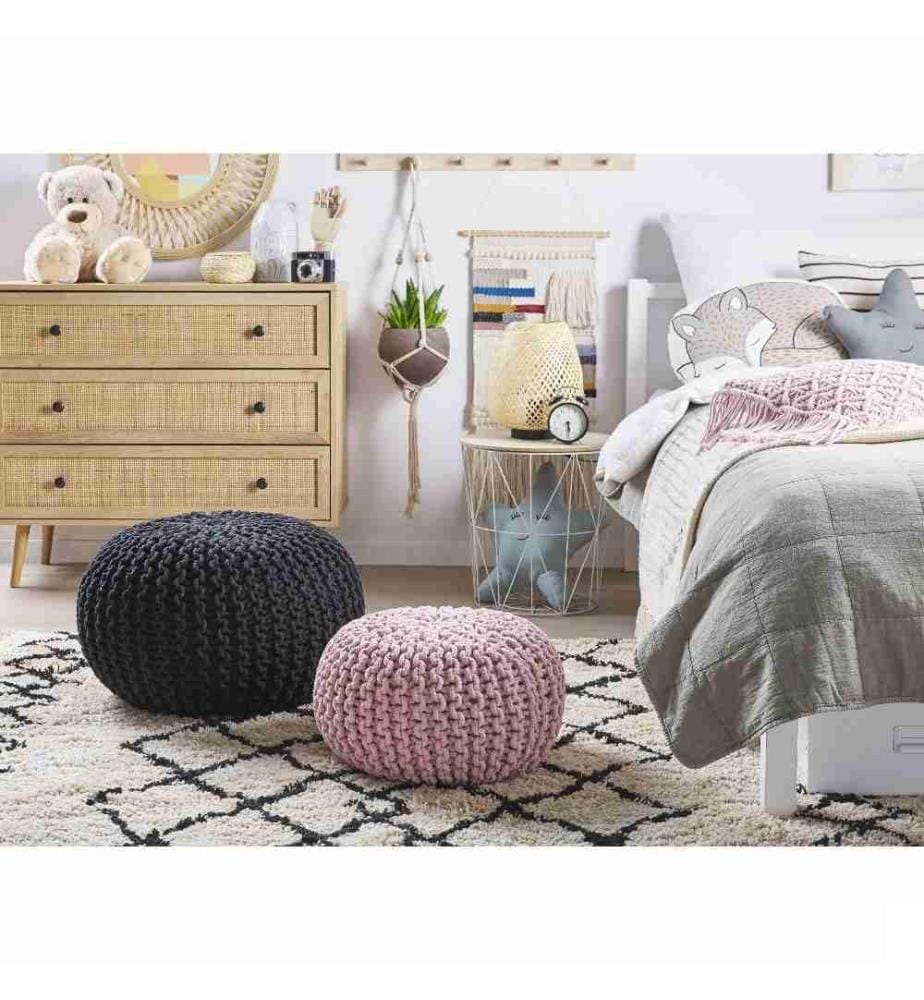 Pouf CONRAD Coton Noir