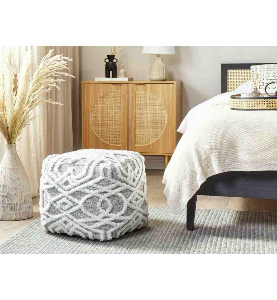 Pouf BHILWARA Coton Gris