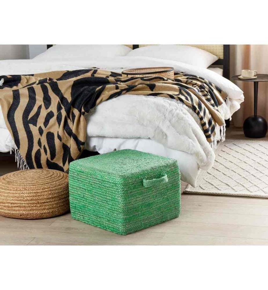 Pouf DHADAR Jute Vert
