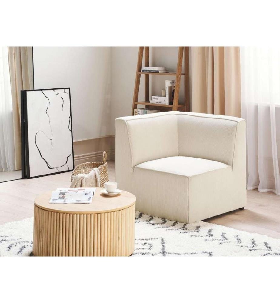 Module d'angle LEMVIG Velours côtelé Beige clair