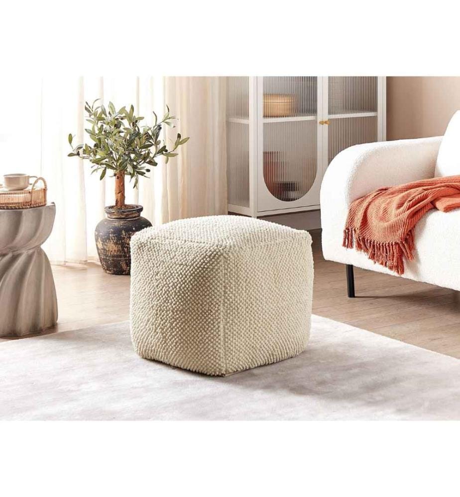 Pouf JOARA Coton Beige