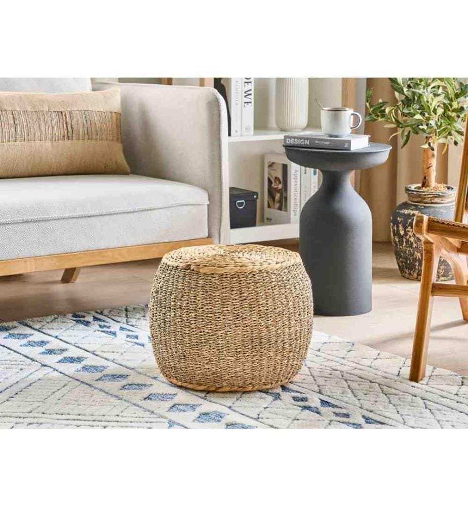 Pouf HAIPHONG Herbier marin Beige
