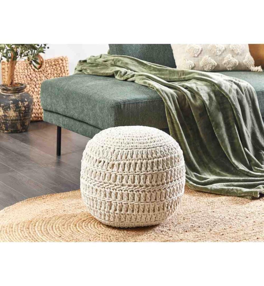 Pouf ARPATU Coton Beige clair