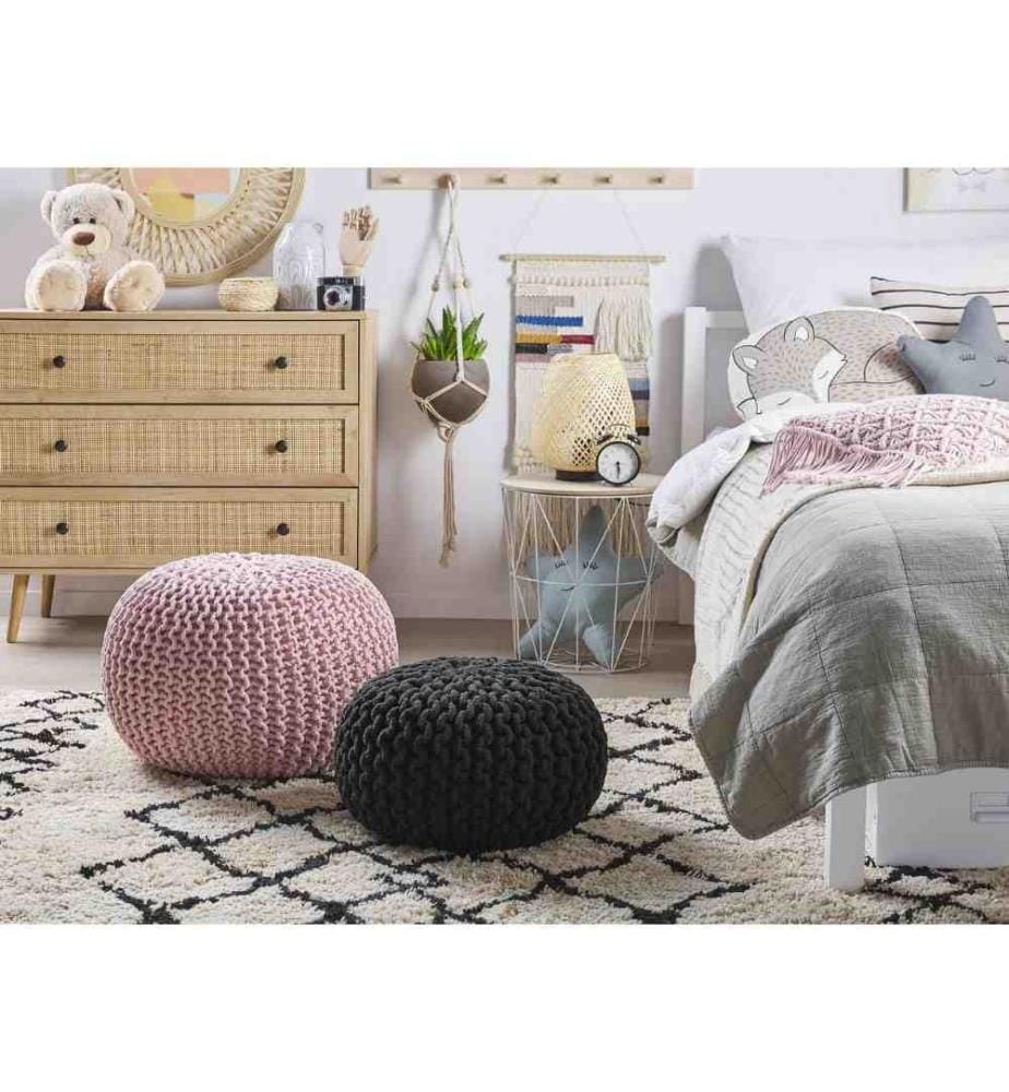 Pouf CONRAD Coton Noir