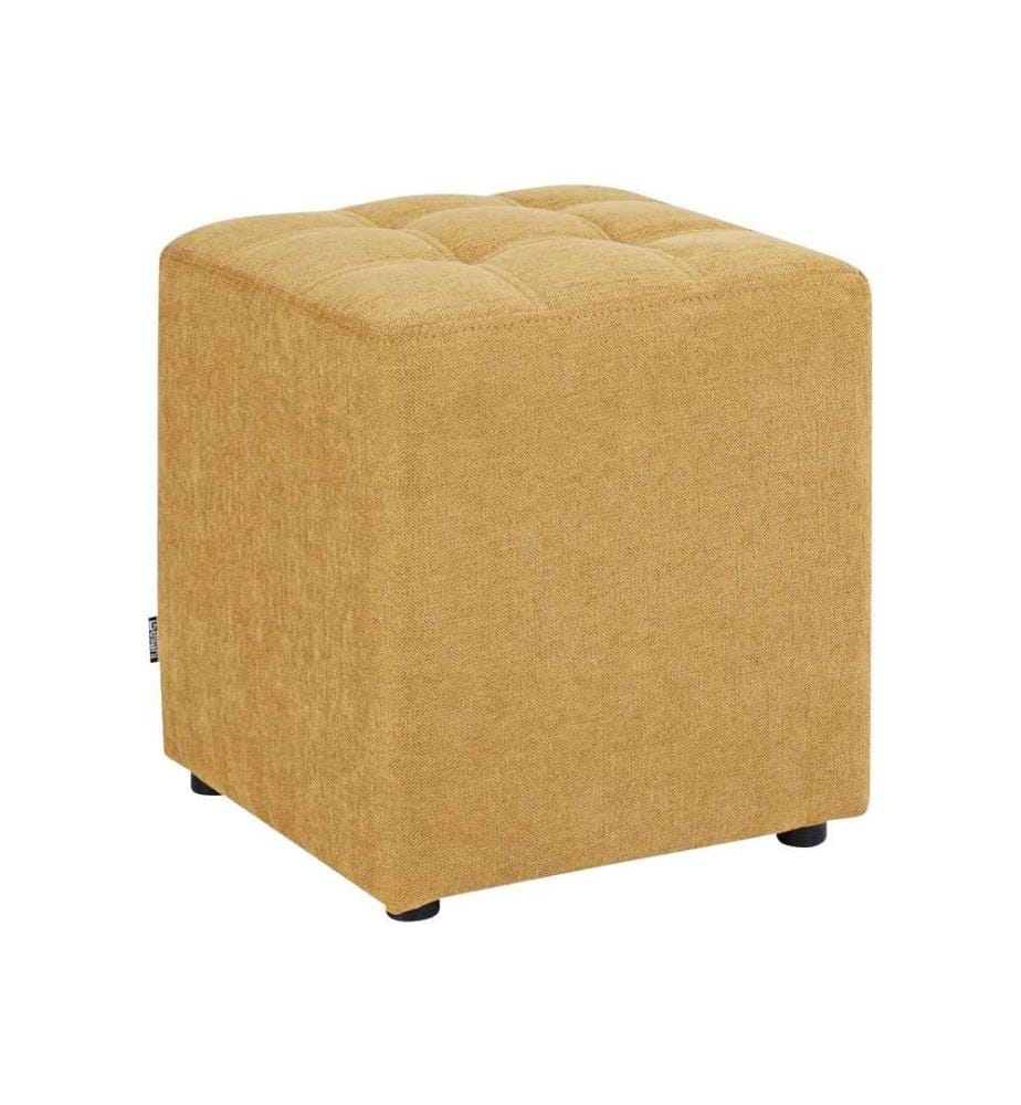 Pouf KANSAS Tissu Jaune