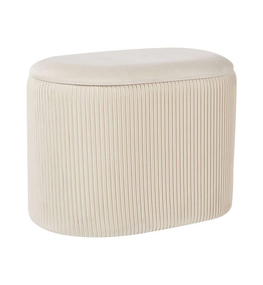 Pouf de rangement RICHLAND Velours Beige clair