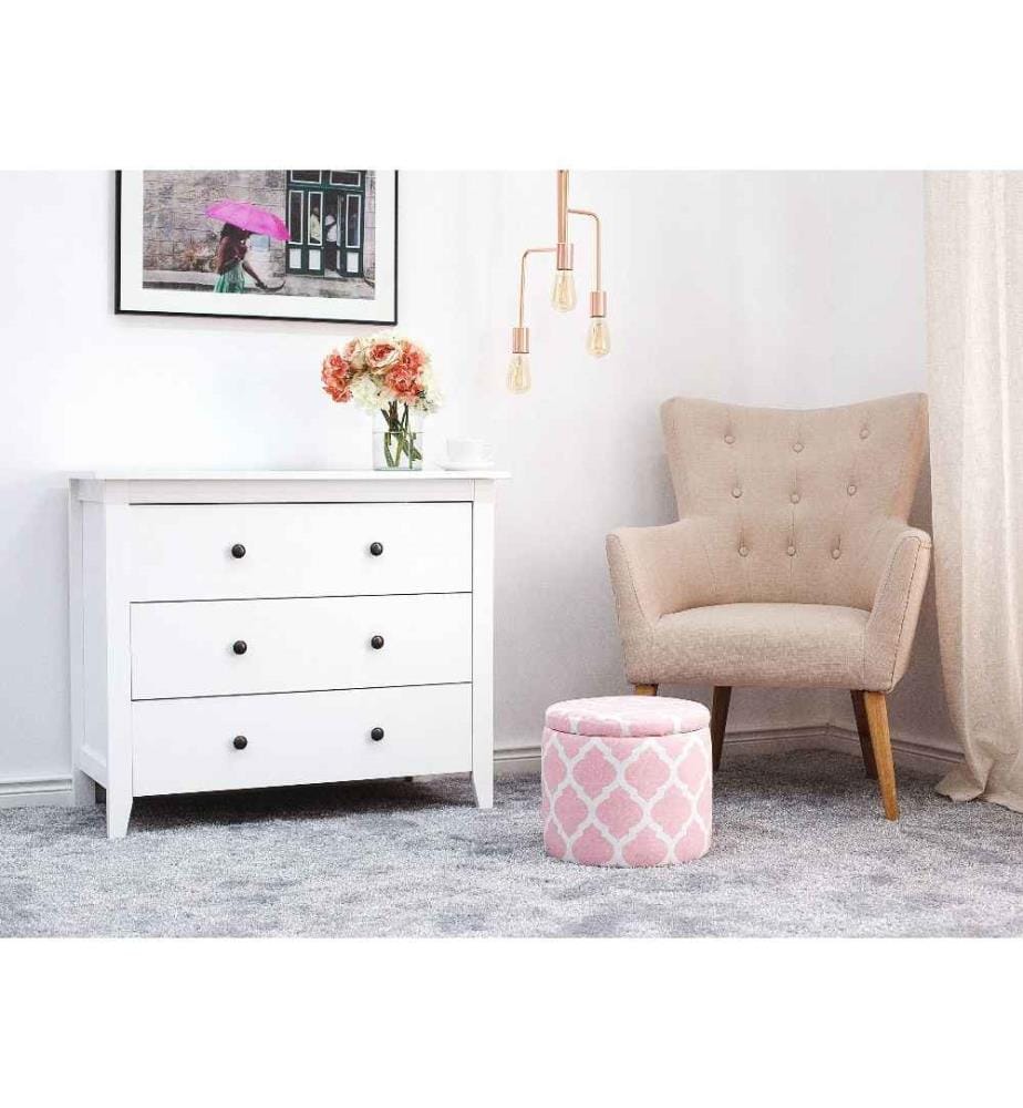 Pouf de rangement TUNICA Coton Rose