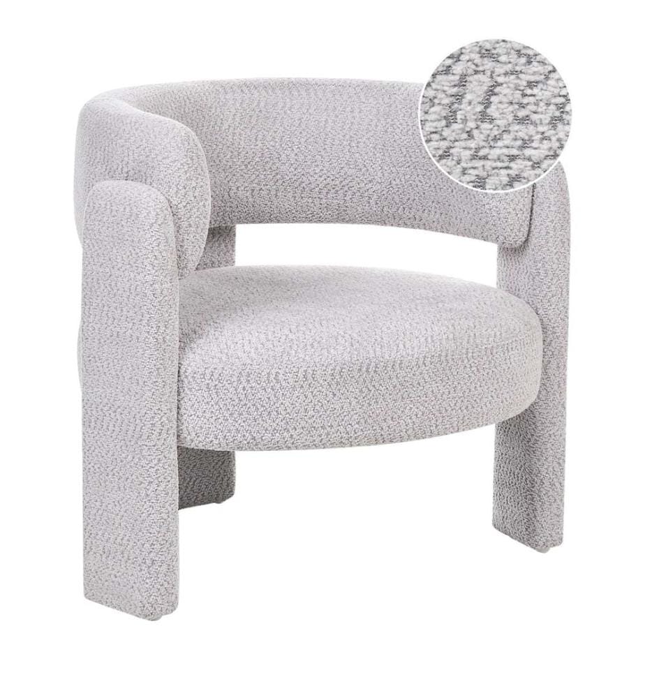 Fauteuil BUREA Tissu chenille Gris clair