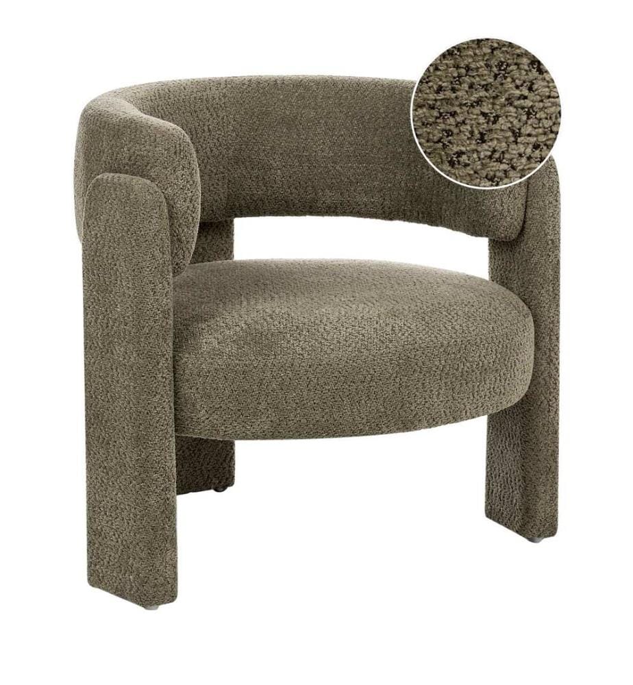 Fauteuil BUREA Tissu chenille Vert foncé