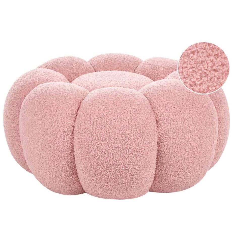 Pouf BEAUFORT Bouclé Rose