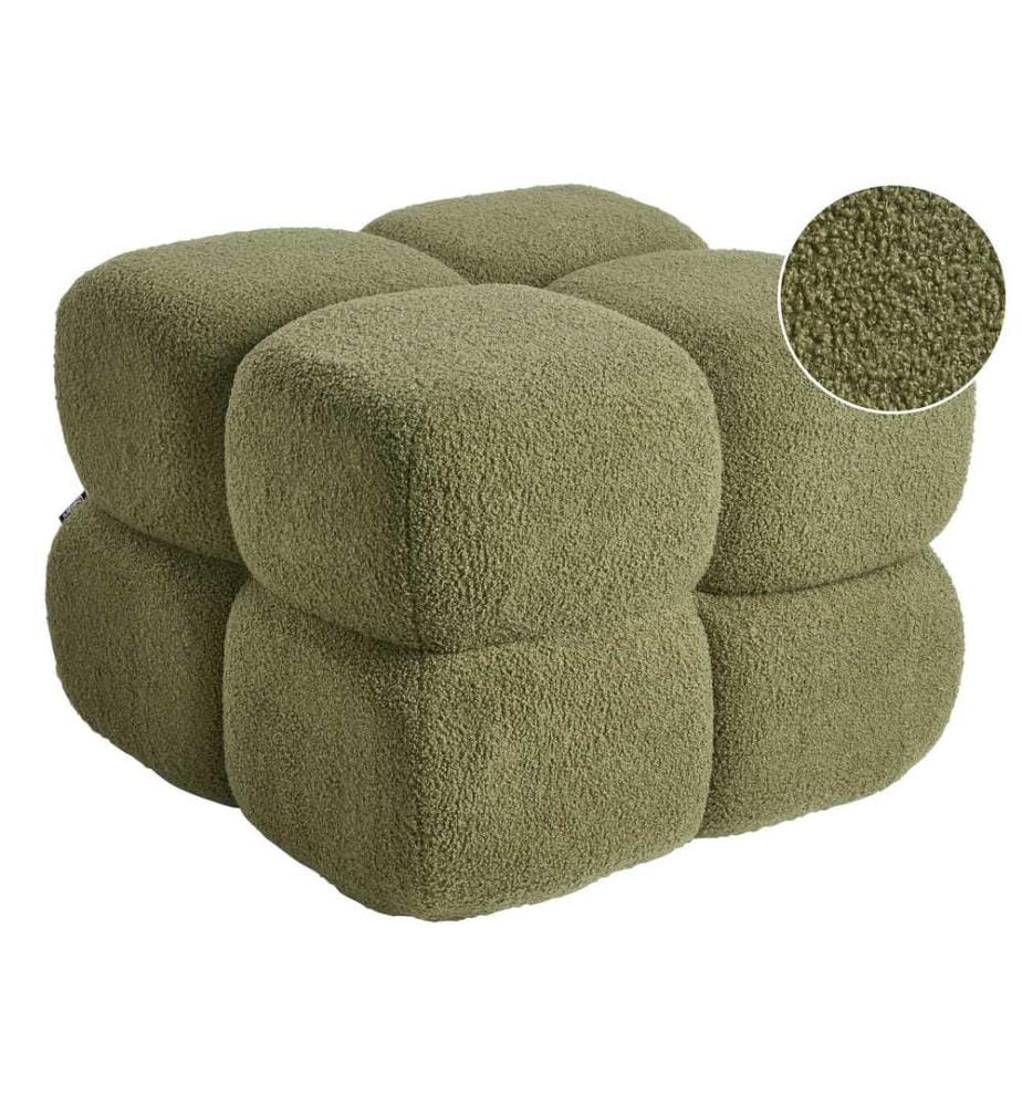 Pouf CALIENTE Bouclé Vert