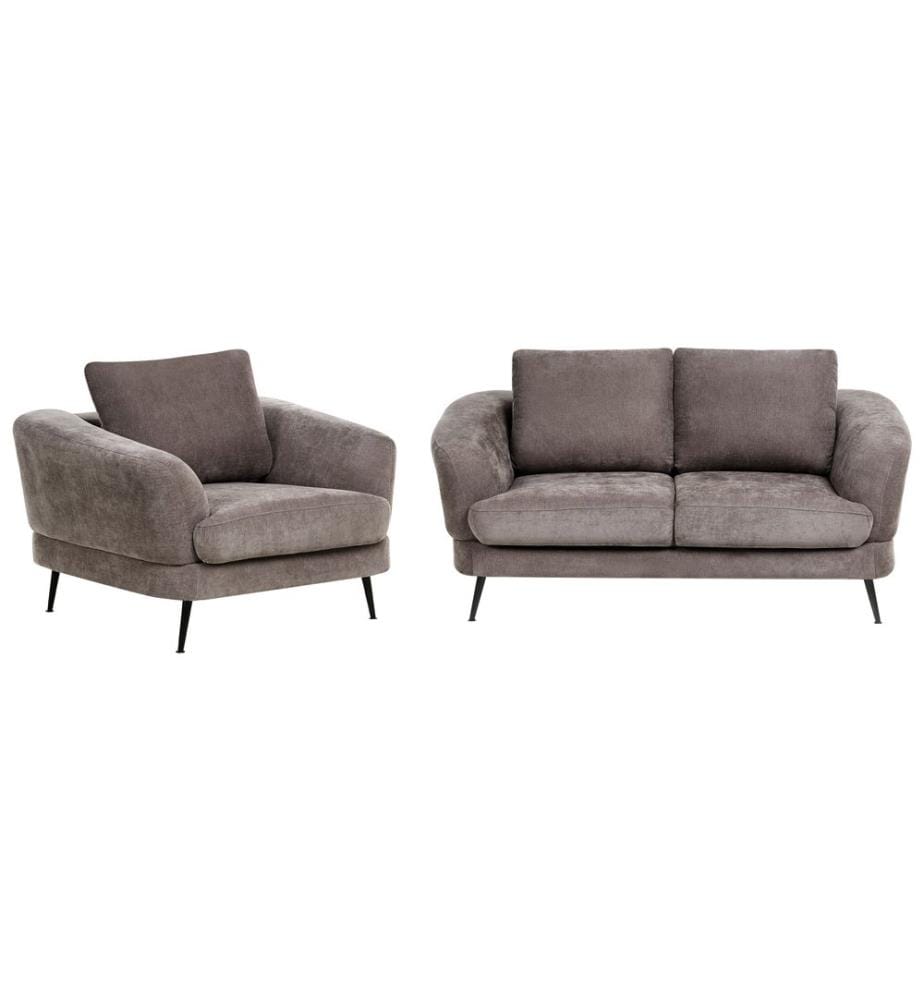 Ensemble de salon 3 places KJAER Tissu chenille Taupe
