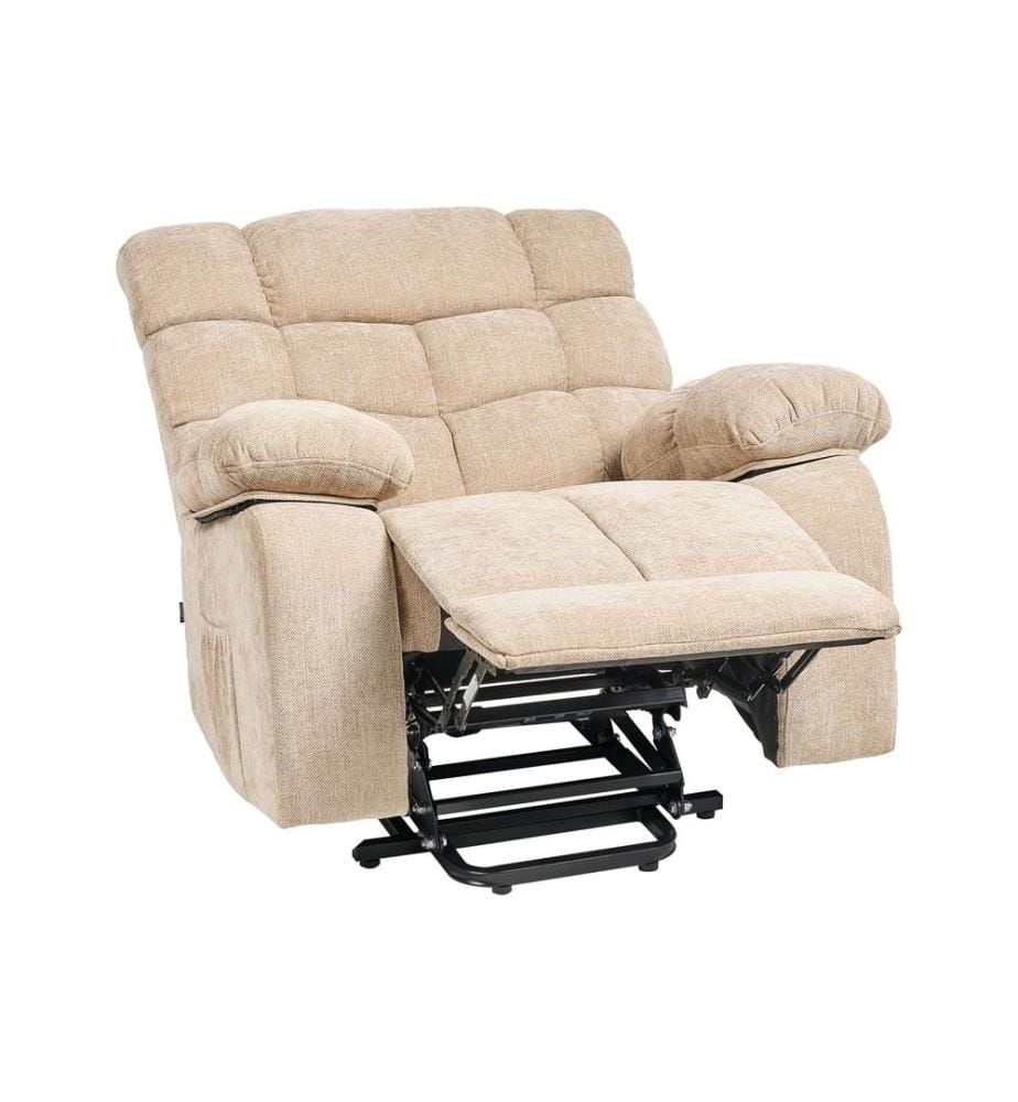 Fauteuil inclinable électrique ARES Repose-pieds inclus Tissu Beige