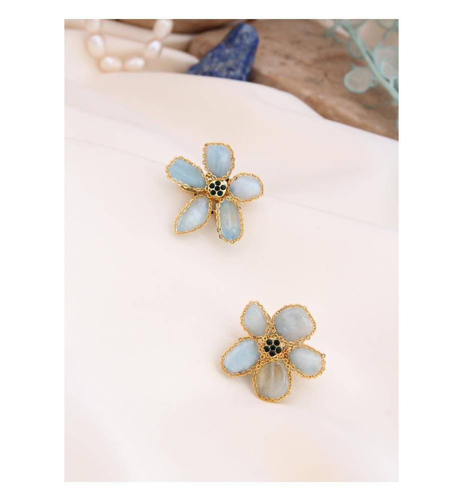 Boucles d'Oreilles Amazonite et Zircon - Vert