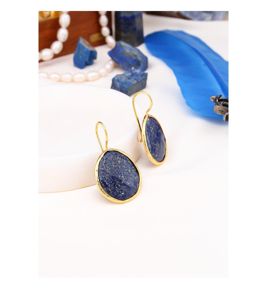 Boucles d'Oreilles Lapis - Bleu Foncé