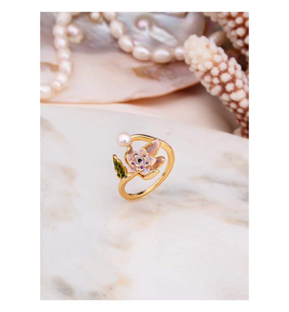 Bague en perles - blanche