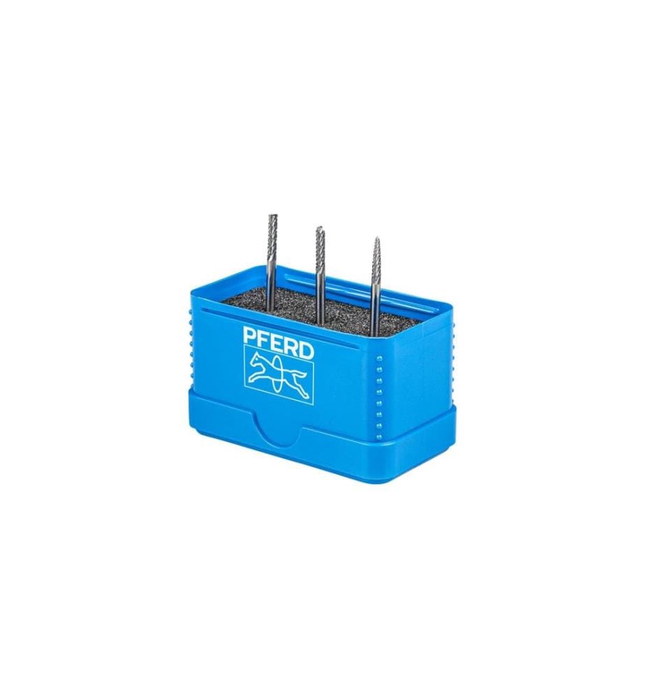 Pferd - Jeu de fraises sur tige en carbure Denture en 3 parties 3 PLUS Ø de tige 3 mm