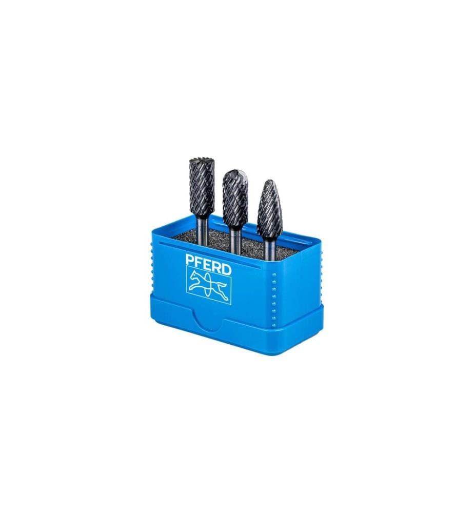 Pferd - Jeu de fraises sur tige en carbure HC-FEP 3 pièces Ø de la tige 6 mm