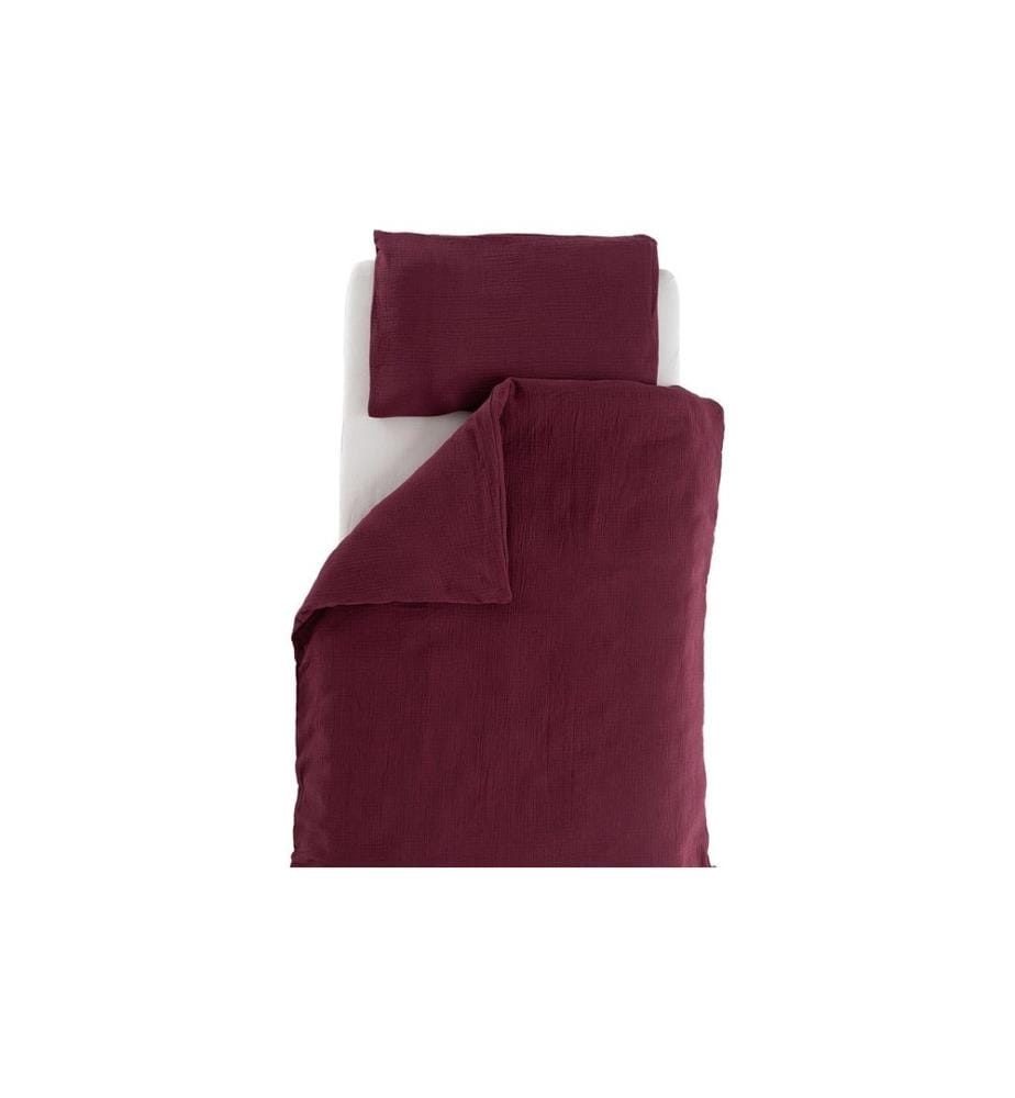 Linge de lit Träumeland Mousseline rouge baie 100 x 135 cm + 40 x 60 cm