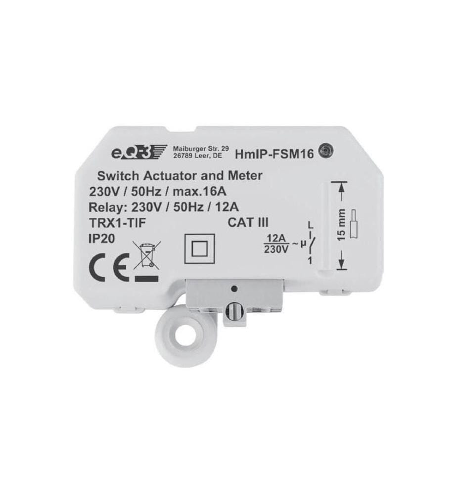 HOMEMATIC IP - Smart Home Commutateur radio-actionneur de mesure 16 A encastré